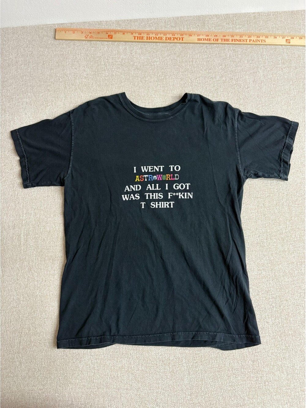 Travis Scott Astroworld Wish You Were Here T-Shirt Size M Black Graphic Tour Tee
